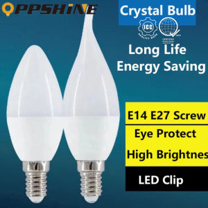 LED Candle Bulb E14 E27 Pointed Pull Tail Bubble Light Lamp 5W 9W Crystal Chandelier Suber Bight Light Bulbs