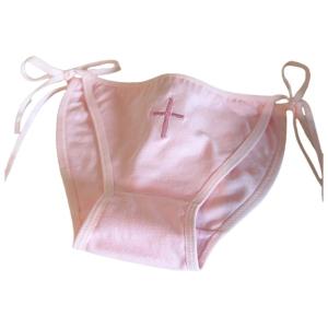 Womens Cotton Panties Crosses Pattern Briefs Side Tie String Underpants Anime Cosplay Nurse Lingerie Underwear