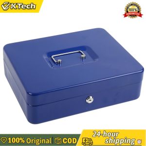 Sturdy Lockable Safe Box with Money Tray Large Cash Storage Safe for Home Office 11.81x9.45x3.54 inches