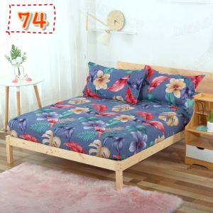 ผ้าปูที่นอน Da1/1 แบบรัดมุม ขนาด 5 ฟุต (ไม่รวมปลอกหมอน) รัดมุม เตียงสูง10 นิ้ว ไม่มีรอยต่อ ไม่ลอกง่าย