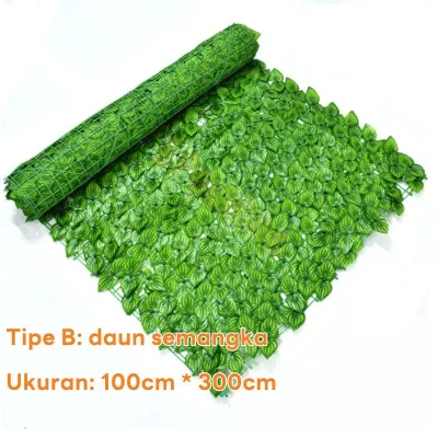 Daun Rambat Sintetis 1 Meter x 3 Meter Daun Semangka Daun Hias Ornamen Dekorasi Rumah Pagar Dinding Roll Daun Rambat Import Termurah Artificial Rumput Palsu Gulungan