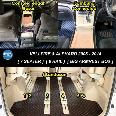 TOYOTA VELLFIRE AH20 ANH20 ( 2008 - 2014 ) 3D PU Leather Car Carpet 3D Car Mat