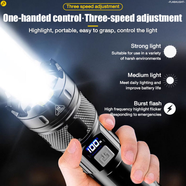 【24 hours delivery】lampu suluh led 50000w torch light rechargeable ...