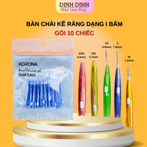 Bàn chải kẽ răng (Túi 10 chiếc) bấm tăm kẽ nha khoa bàn chải kẽ cho răng niềng vệ sinh răng miệng