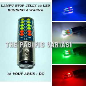 Lampu Stop Rem Belakang Jelly 4 Warna 32 Mata LED 2 Mode Running dan Flash Kedip 12 Volt DC