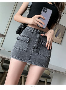 S--6XL plus size denim skirt 23-36 high waist mini skirt with safety shorts