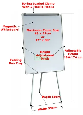 FC-70100 Flip Chart Stand with Magnetic Whiteboard and Flipchart Paper