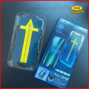 Kính cường lực tự dán blue arrow cho iPhone 14 Pro Max 13 Pro Max 13 12 Pro Max 12 11 Pro Max 11 X 8plus 7p viền đen siêu mỏng tĩnh điện chống bám bụi khi dán