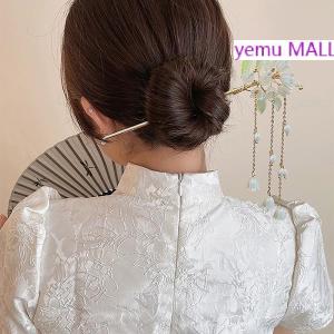 yemu MALL ปิ่นปักผมแบบคลาสสิคของจีนสำหรับผู้หญิงปิ่นปักผมดอกไม้ผีเสื้อทำด้วยมือปิ่นปักผมเครื่องประดับผมเครื่องประดับผม
