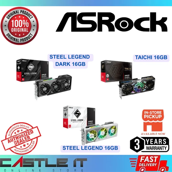 ASRock Radeon RX 9070 XT 16GB GDDR6 Steel Legend Taichi Challenger Graphics Card