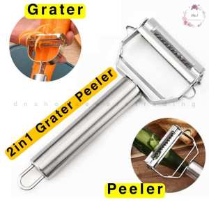 🇲🇾 2in1 Multipurpose Stainless Steel Peeler Grater Scraper Melon Fruit Peeling Knife Pisau pengupas 双刃削皮器刮皮刀多用瓜果刨皮刀二合一去皮