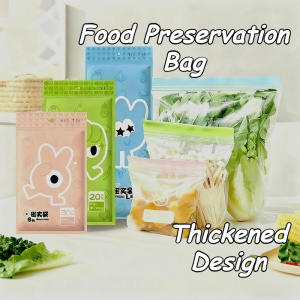 Food Storage Bag Double Zipper Type Vegetable Fresh-keeping Bag Double Sealed Kitchen Storage Bag