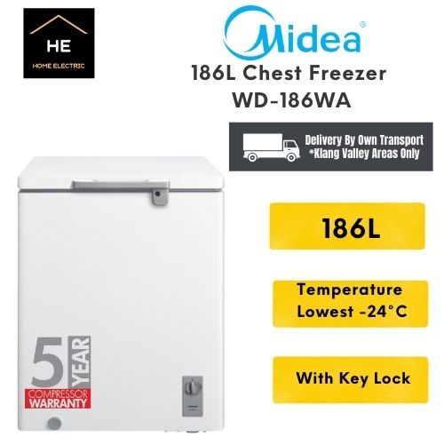 Midea 186L R600a Chest Freezer WD186WA Peti Beku Peti Ais Lazada