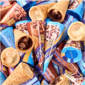 COCO CREAM BAR CONE CHOCOLATE/ YOGURT FLAVOR (500g) Blasting Chocolate Cone Bites Cream Bar Chinese Snacks