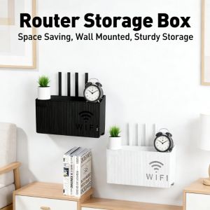 Wall-mounted Router Organizer Box with Storage Space for Set-top Box and TV Equipment