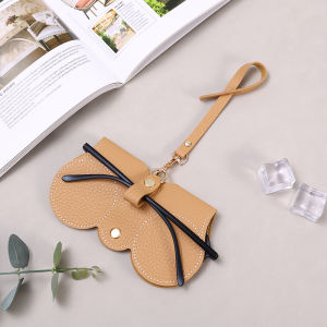 Fashion Sunglasses Bag Storage Glasses Case Sunglasses Leather Protective Case Lovely Glasses Clip Women Simple Glasses Bag