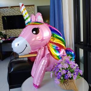 (1 ตัว) 57x57x20 c.m. ลูกโป่งฟอยล์ ม้าโพนี่ ม้ายูนิคอร์น ตัวการตูน ลูกโป่งฟอยด์ ลูกโป่งสามมิติ ปาร์ตี้ party fancy pony unicorn 3d balloon foil m24