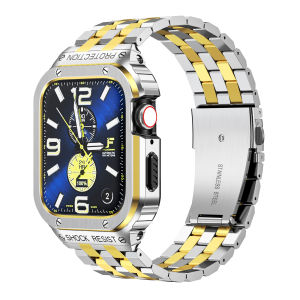 Luxury Modification Kit Strap For Apple Watch Band Ultra 2 49mm refit set Metal steel Strap iwatch Series 9 8 7 6 5 4 se 45mm 44mm 40mm 41mm Ultra Bezel Case