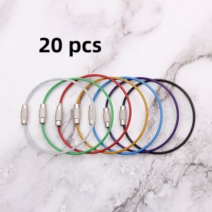 20pcs Stainless Steel Keychain Wire Ring Heavy Duty for Luggage Tags ID Tags Label Tags and Easy Key