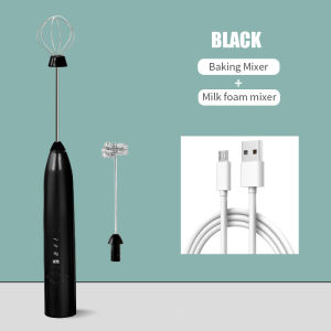 [HÀNG CÓ SẴN]Máy đánh Trứng Cầm Tay Kèm Máy Tạo Bọt Cafe Chạy Điện Sạc USB