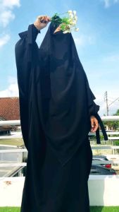 SATU SET ABAYA + FK HABSYAH BY MECCAHIJABKU: Abaya Batwing & Bhist Abaya