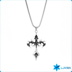 Cross Pendant Necklace Retro Flame Cross Necklace Mens and Womens Gift Men Women Jewelry