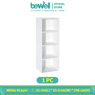 Bewell 3/4 Layers Cabinet Storage Cabinet for Home Furniture Wood Practical Cabinet Bookcase Bookshelf Showcase