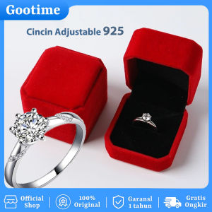 Cincin Adjustable 925 Perak Asli Couple Wanita Adjustable Ring Fashion Korean Style Anti Karat Aesthetic 1 Set Hadiah terbaik untuk