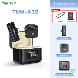 TNW A32 Wireless Microphone Magnetic Mic Wireless Clip On Noise Cancelling Microphone Portable Mic Lavalier Wireless Untuk Vlog