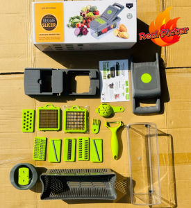 Pandacook 14 in1 Multifunction Vegetable Dicer Grater Cutter and Fruit Slicer Shredder Shredders Carrot Grater Chopper with Drain Basket Potato Onion and Garlic Grinder Chopper Dicer