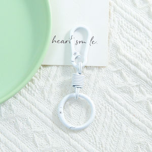 ManilaGo 1Pc 30*85mm Colorful Carabiner Spring Buckle DIY Bag Charm Metal Keyring Accessories