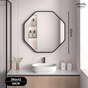[SG Seller]Wall-Mounted Bedroom with Storage Rack No-Drill Wall-Mounted Home Mirror Self-Adhesive Bathroom Mirror Creative Vanity Mirror