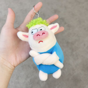 Fashion Angry Pig Plush Doll Cute Green Pig Key Holders Bag Pendant Accessory Gifts