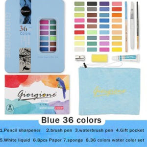 36/48 Colors Giorgione  Solid Watercolor Pigment Paint Set Elegant Metal Iron Box