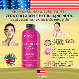 (NHẬP MỸ) ZENA LIQUID COLLAGEN & BIOTIN - ZENA COLLAGEN & BIOTIN DẠNG LỎNG - 90 LIỀU - ĐẸP DA TÓC KHỎE MÓNG CHẮC