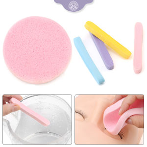 12pcs/Set Cosmetic Puff Compressed Eyelash Cleaning Sponge Facial Clean Washing Pad Sponge Stick Skin Care Popular Makeup Tool