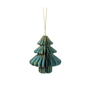 OOC Paper Christmas Tree Honeycomb Ball Hanging Solid Color Christmas Tree Decoration Creative Lantern Christmas Tree Pendant Home