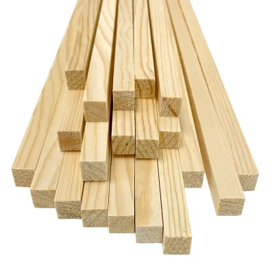 Thanh gỗ thông vuông 1.5cm x 1.5cm dài 1m2 làm đồ nội thất thùng gỗ pallet được bào láng