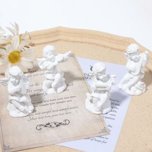 ESFDGL Creative Mini Photo Props Resin Crafts Guardian Angel Gypsum Texture Character Sculpture Garden Ornaments  Figurine Cupid Angel Statue