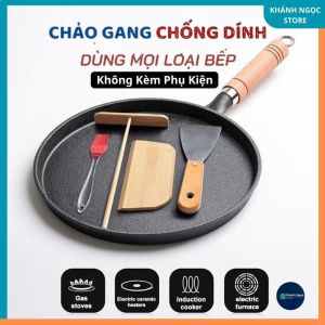 Chảo Rán Chống Dính Size 20/26cm Dùng Được Bếp Từ và các loại bếp Chảo Gang Làm Bánh Tạo Hình Phukienprocare