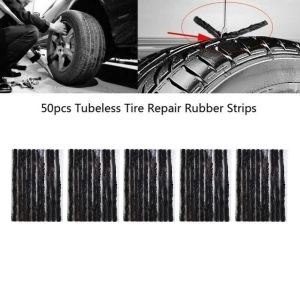 WH {Dalam Stok}50pcs Car Bike Tyre Tire Tubeless Seal Strip Puncture Repair Recovery Tool【SUFA】