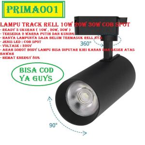 Lampu Track Rell 10w 20W 30W COB Spot Sorot 20 watt 30 watt Spotlight  Lampu Cafe lampu sorot
