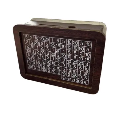 MAOMEI Dung tích lớn Ống heo gỗ với mục tiêu tiết kiệm và các con số liên quan. Làm thủ công Hộp tiết kiệm tiền Sáng tạo Bền bỉ Hộp đựng tiền thách thức dành cho trẻ em