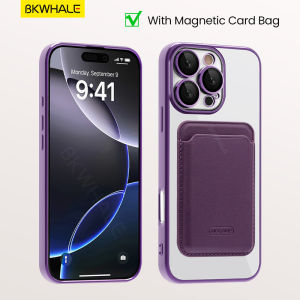 BKWHALE Vỏ điện thoại trong suốt từ tính Đối với iPhone 17 Pro Max 16 Pro Max 15 Pro Max 14 Pro Max 17Air 16Plus 15Plus 14Plus Với người giữ thẻ Clear Bìa sau Vỏ chống sốc