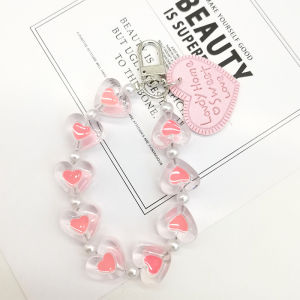 [fenggongshuode] Love Heart Lanyard Anti-Lost Bracelet For Mobile Phone Case Wrist Strap Car Keychain Cute Phone Charm