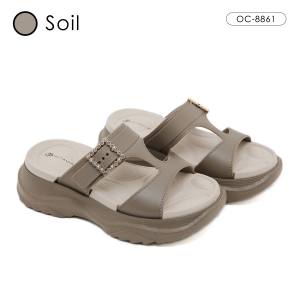 OCTAVIA Sandal Slide Slip On Wedges Wanita with Diamond Beads Gesper #OC-8861 (FREE BOX)