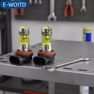 E-WOITD  Xe LED H11 H8 màu vàng Sương Mù Ánh sáng bóng đèn 2 miếng 4300K 100W 1500lm cao Lumen siêu sáng cho mưa sương mù đêm
