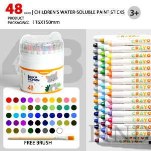 FIND 48 colors All-in-One Silky Crayons for kids Childrens Safe Non-Toxic Washable plastick Crayons
