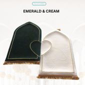 Elegant Non-Slip Prayer Mat for Couples  Dome Shaped- 10mm Thick Machine Washable Available in 4 Colors