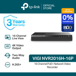 TP-Link Official Store | VIGI NVR2016H-16P | 16 Channel Simultaneous Playback PoE+ CCTV Security System NVR Network Video Recorder